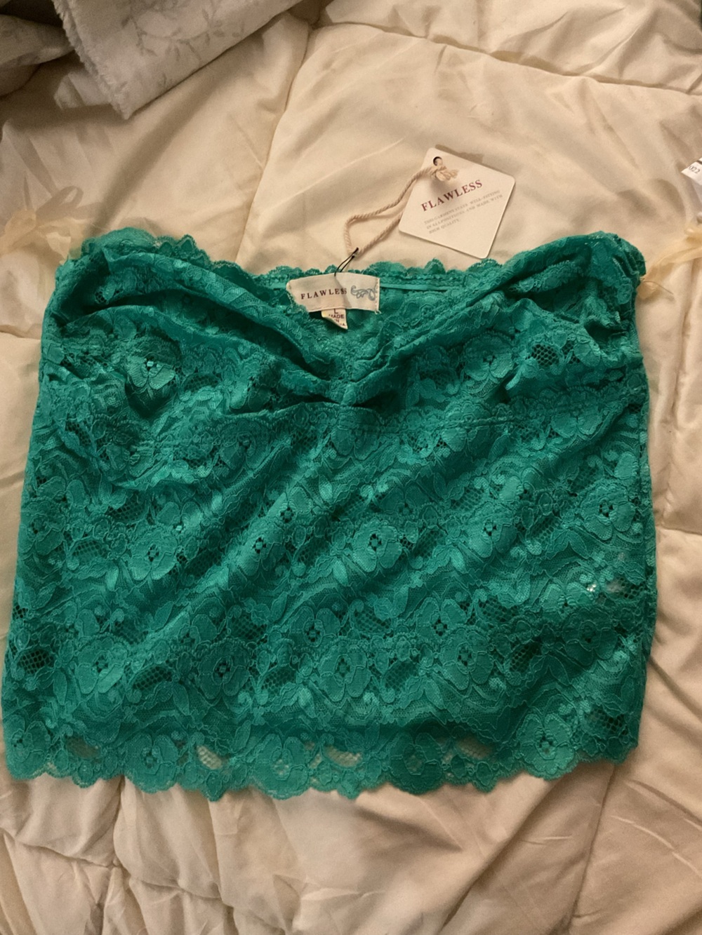 Flawless Teal Lace crop top